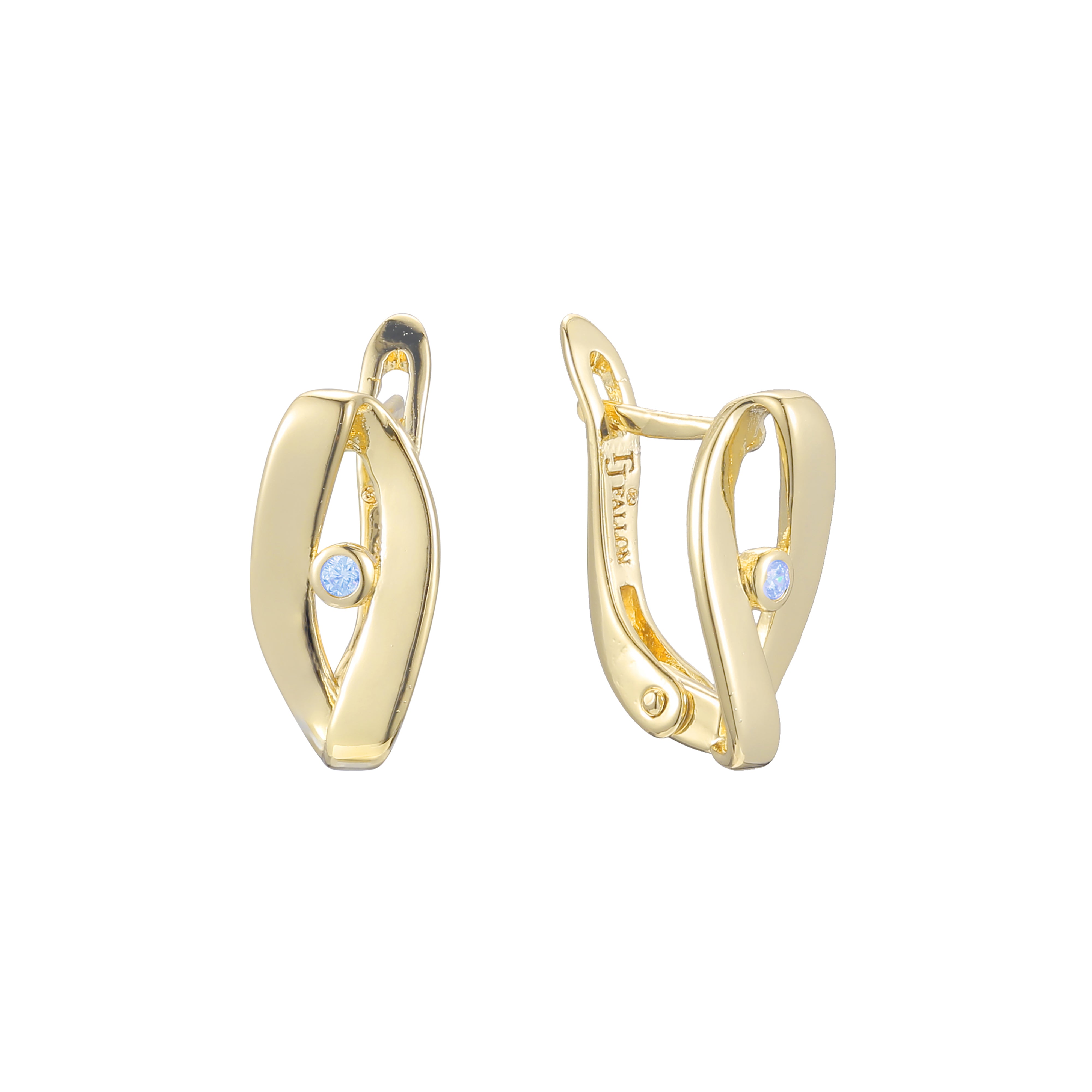 Solitaire earrings in 14K Gold, Rose Gold plating colors