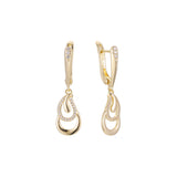 Aretes en Oro 14K, Oro Rosa, baño en dos tonos