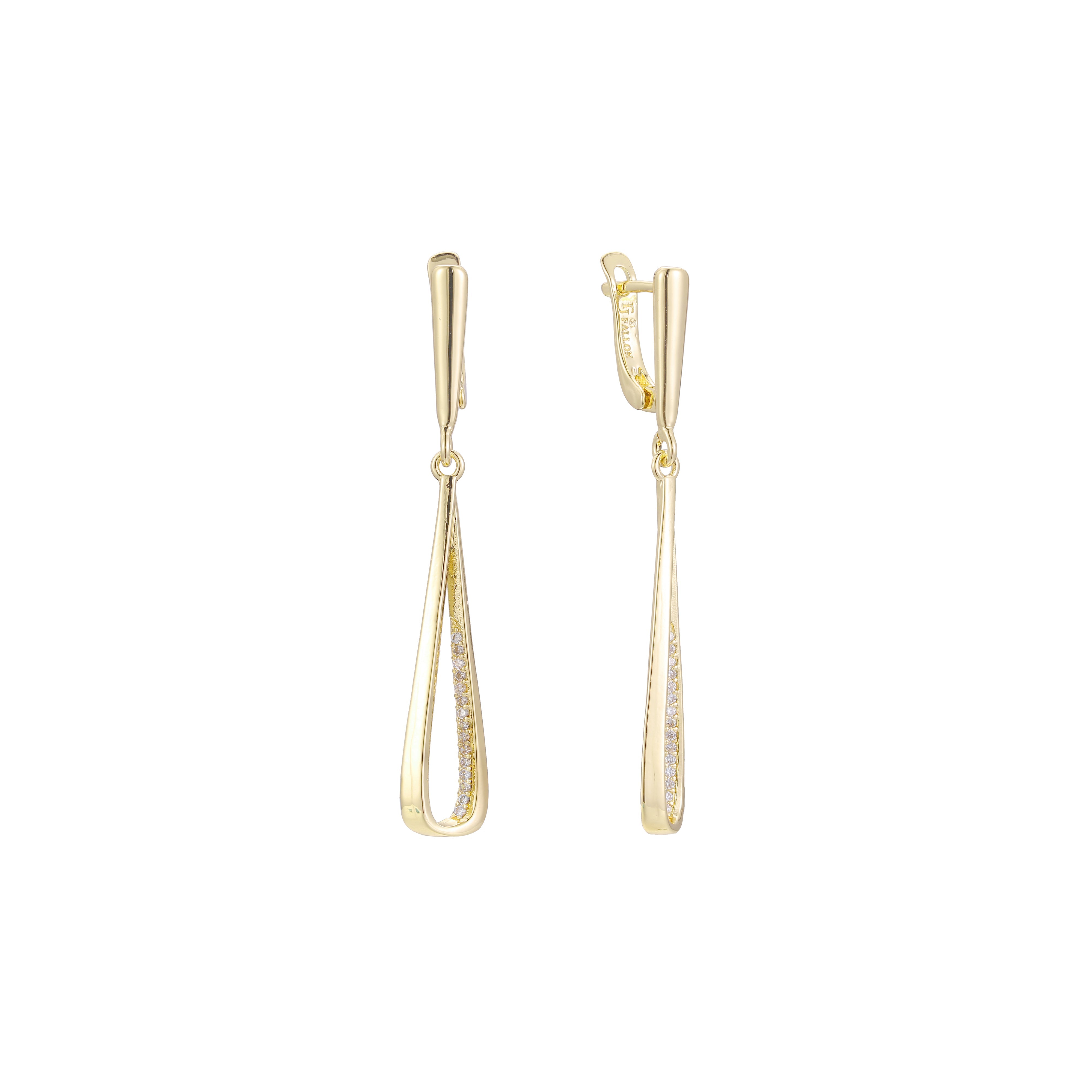 Aretes altos en Oro 14K, Oro Rosa, baño en dos tonos