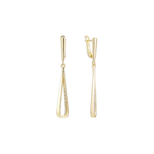 Aretes altos en Oro 14K, Oro Rosa, baño en dos tonos