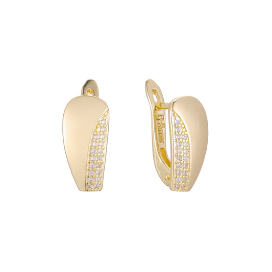 Aretes en Oro 14K, Oro Rosa, baño en dos tonos