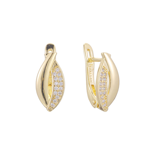 Aretes en Oro 14K, Oro Rosa, baño en dos tonos