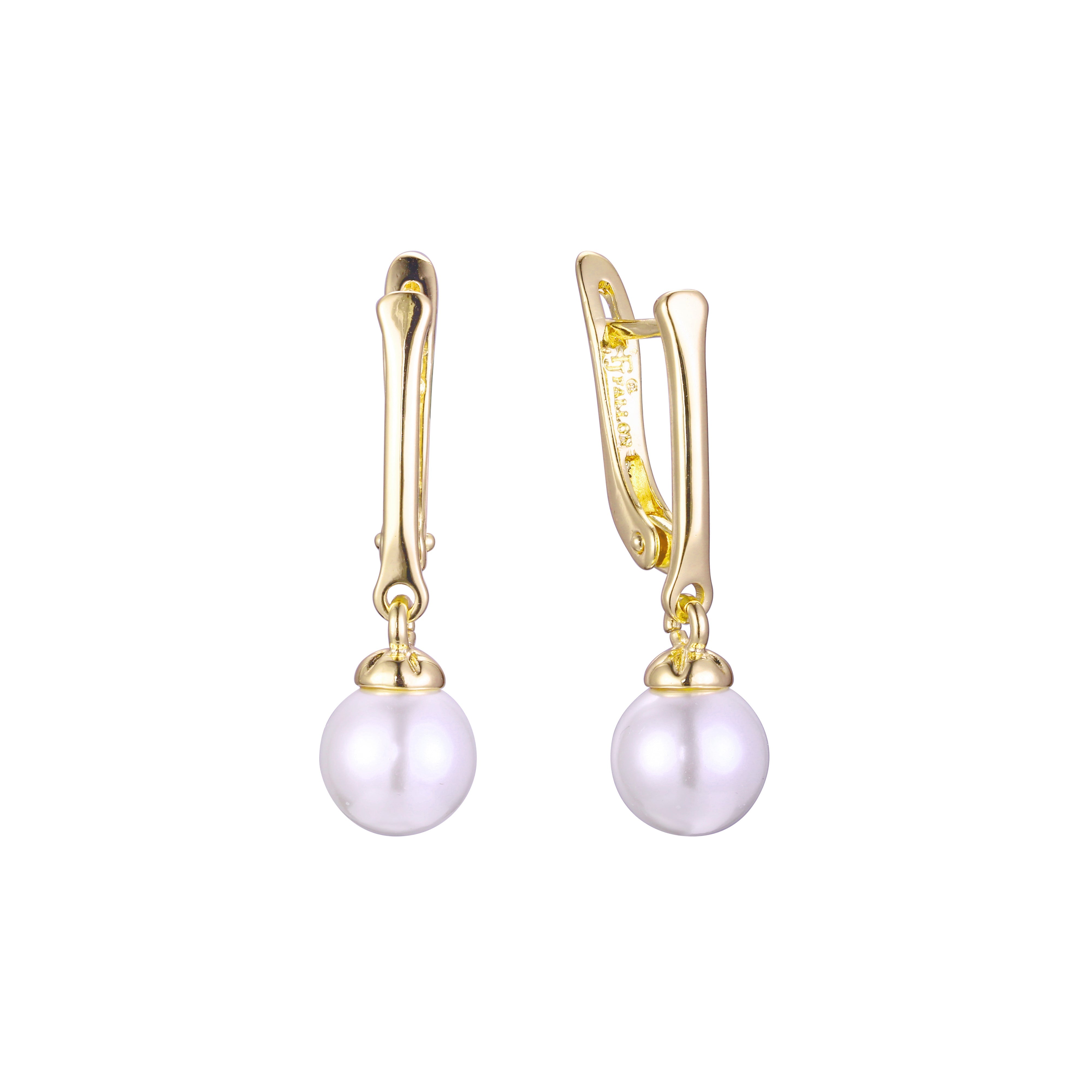 Aretes de Perlas en Oro de 14K, colores baño de Oro Rosa