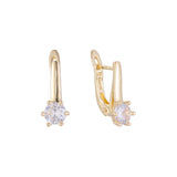 Solitaire earrings in 14K Gold, Rose Gold plating colors