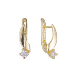 Solitaire earrings in 14K Gold, Rose Gold plating colors