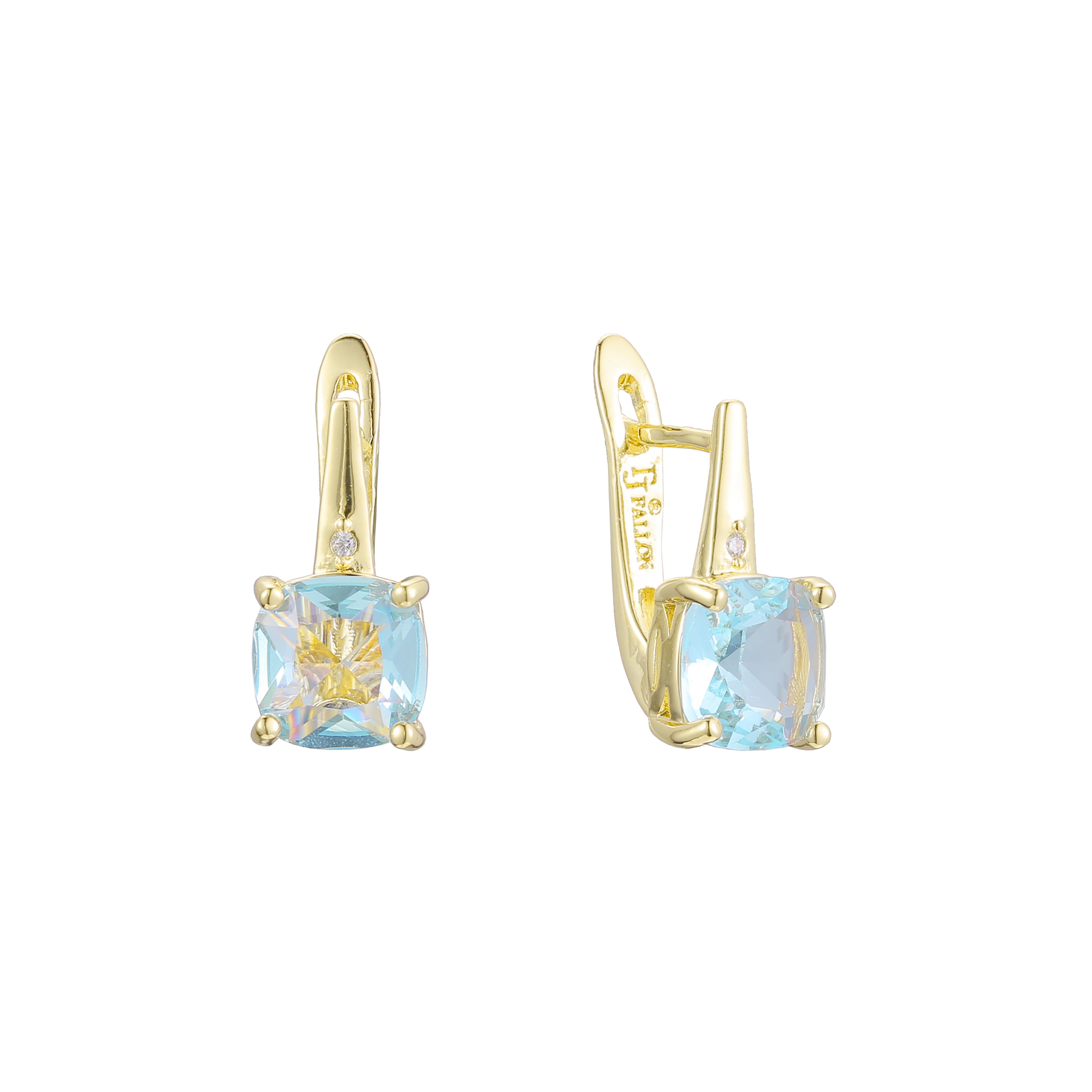 Solitaire earrings in 14K Gold, Rose Gold plating colors