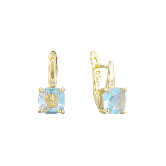 Pendientes Solitario en Oro de 14K, baño de Oro Rosa colores