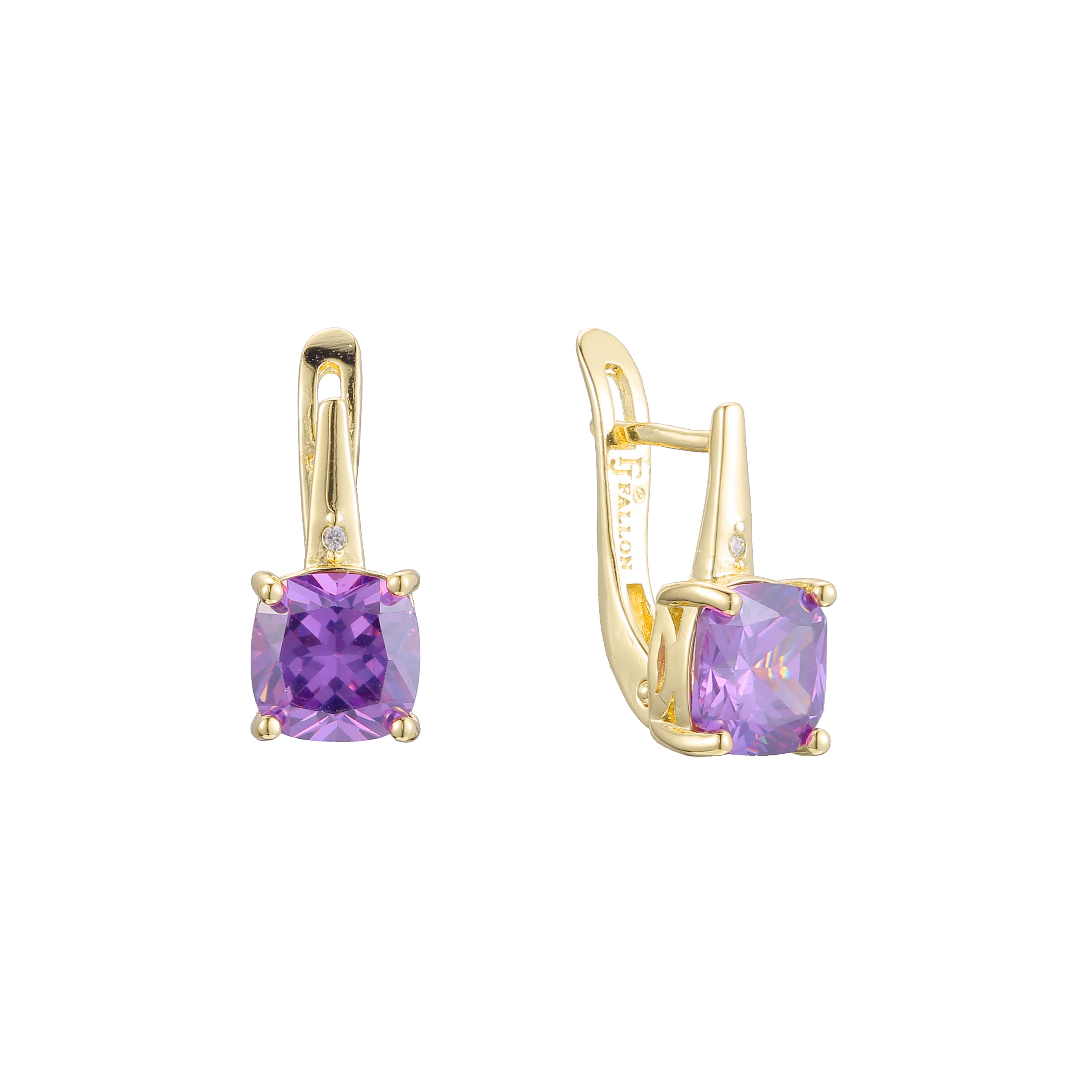Solitaire earrings in 14K Gold, Rose Gold plating colors