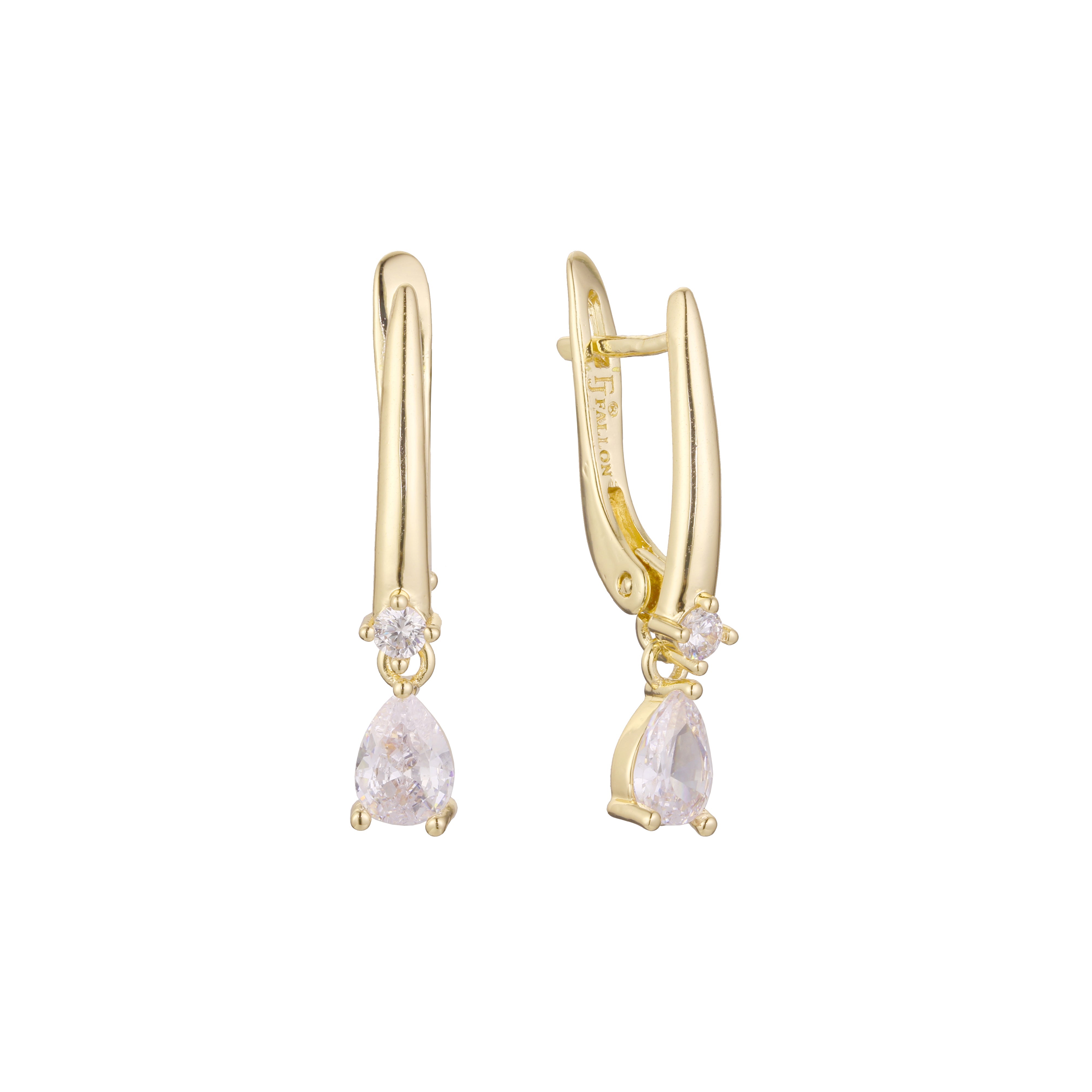 Solitaire earrings in 14K Gold, Rose Gold plating colors