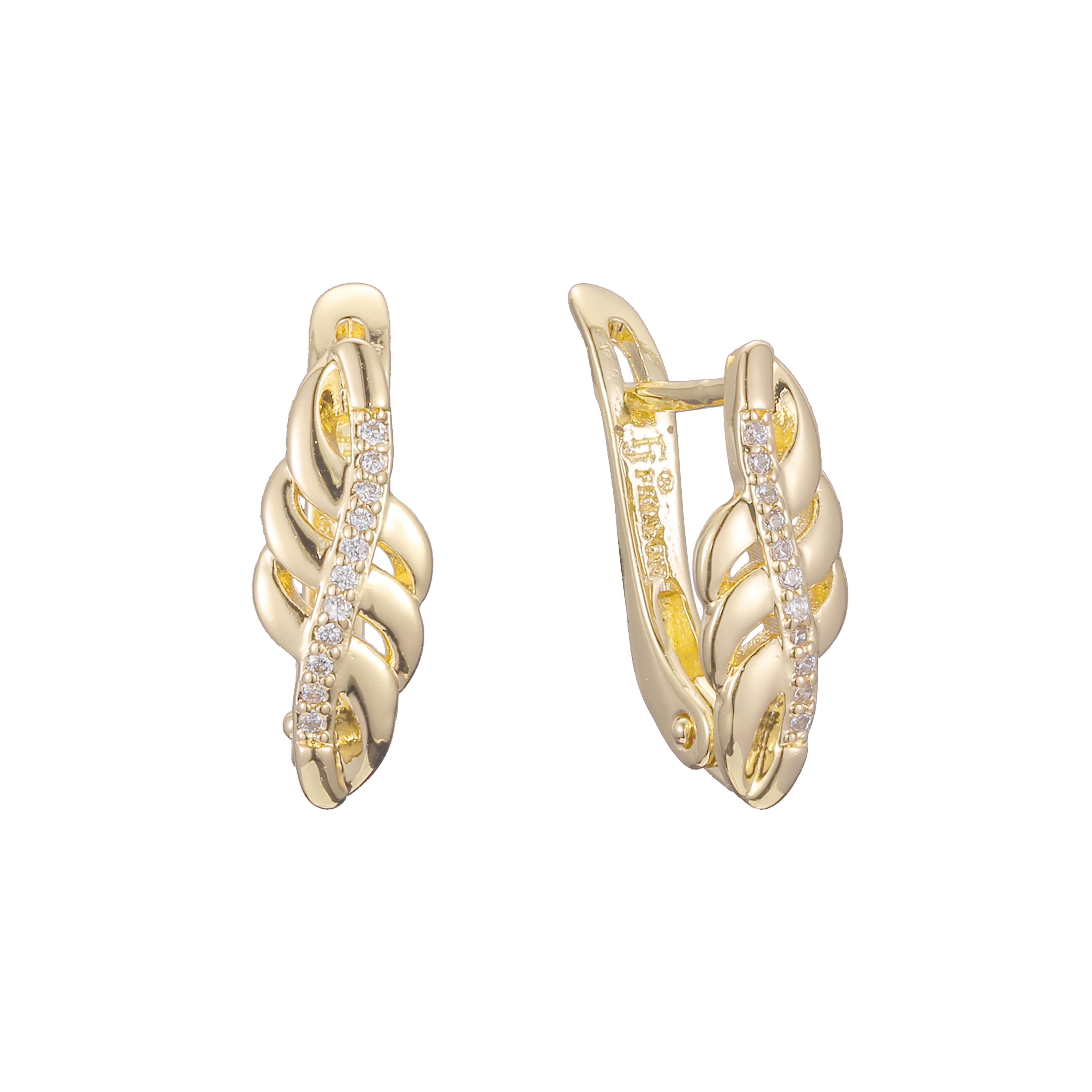 Leaves earrings in 14K Gold, Rose Gold, two tone plating colors