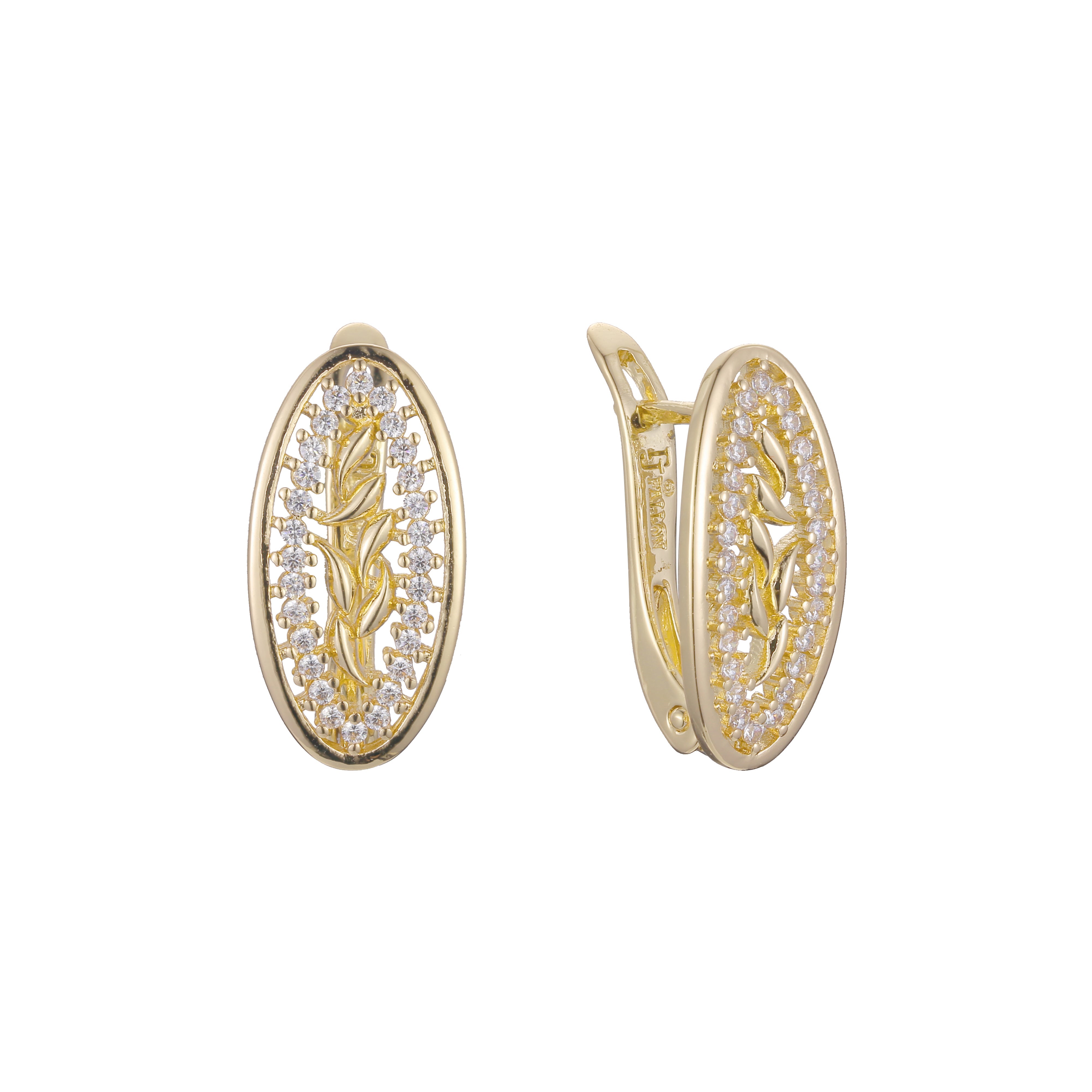 Leaves earrings in 14K Gold, Rose Gold, two tone plating colors