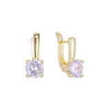 Solitaire colorful earrings in 14K Gold, Rose Gold plating colors