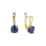 Solitaire colorful earrings in 14K Gold, Rose Gold plating colors