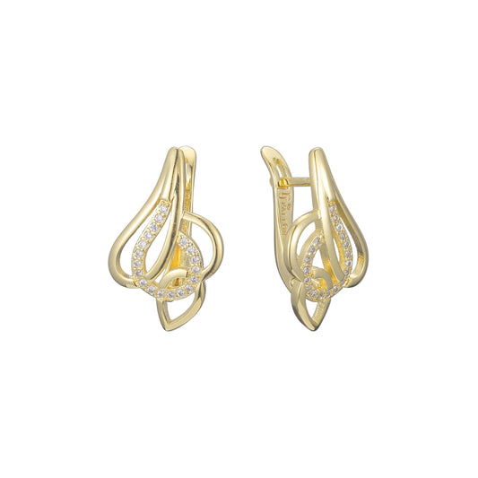 Aretes en Oro 14K, Oro Rosa, baño en dos tonos