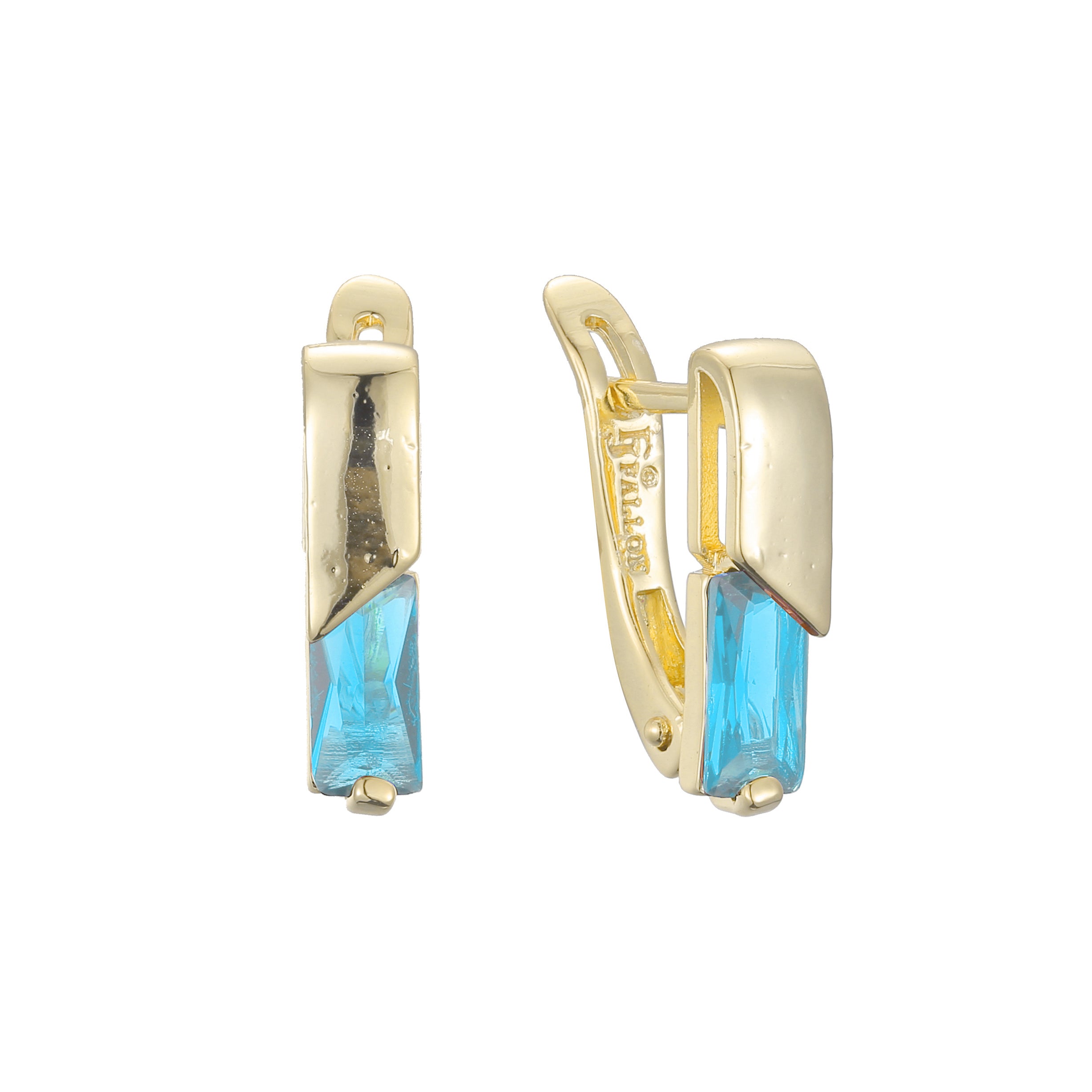 Pendientes Solitario en Oro de 14K, baño de Oro Rosa colores