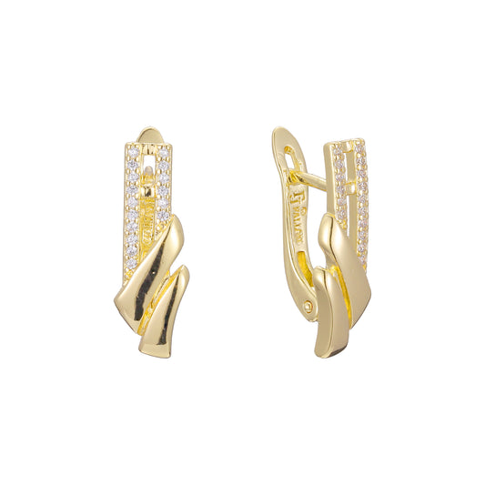 Aretes en Oro 14K, Oro Rosa, baño en dos tonos