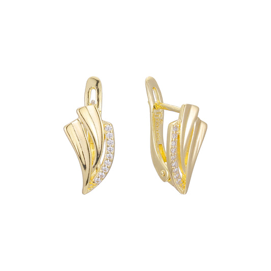 Aretes en Oro 14K, Oro Rosa, baño en dos tonos