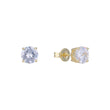 Solitaire Four claws colorful cz 14K Gold, Rose Gold, White Gold Stud earrings