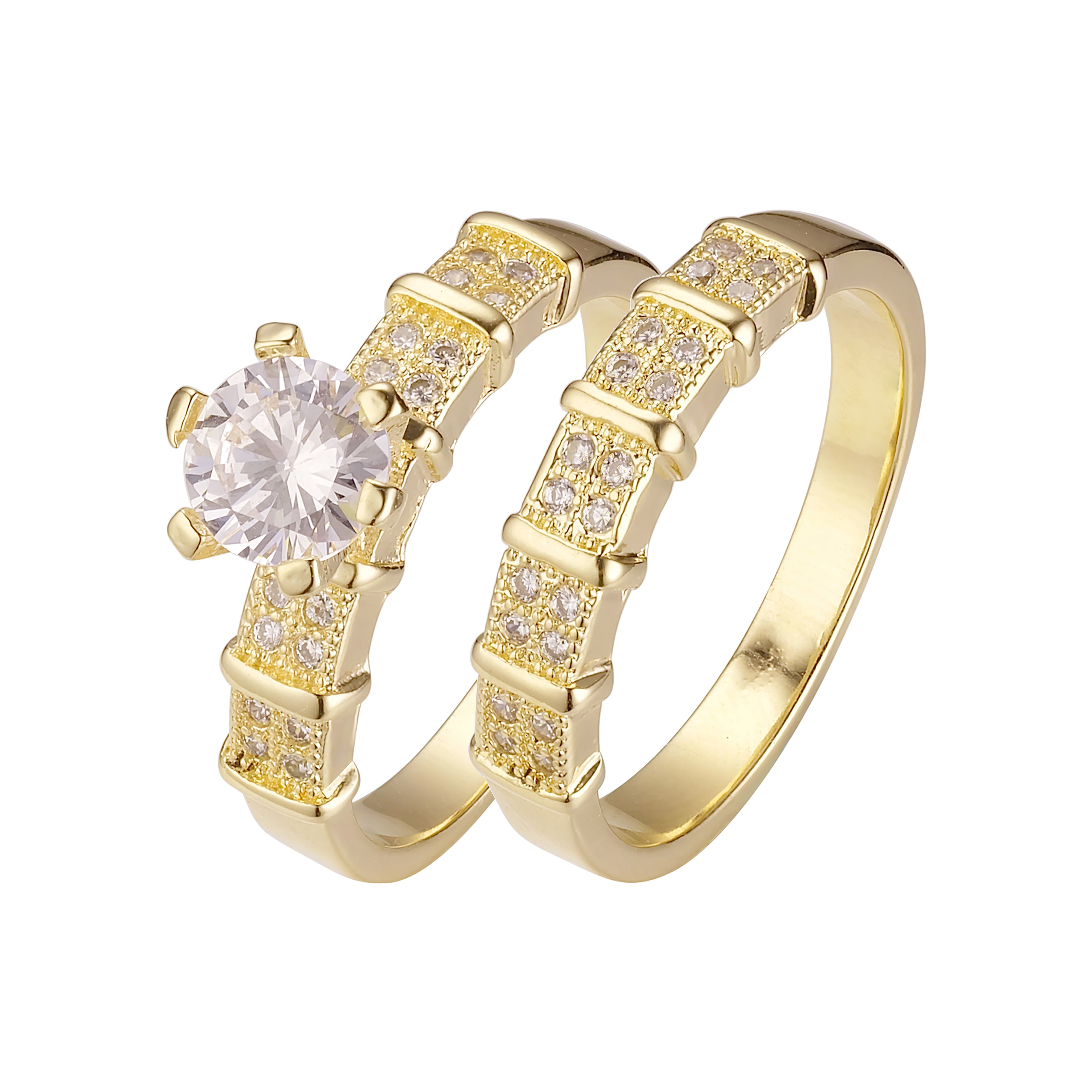 14K Gold solitaire big stone rings