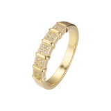 Wedding band paved white cz 14K Gold rings