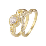 Solitaire big stone paved stackable rings