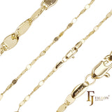 Slim snail link polished chains plated in 14K Gold, Rose Gold