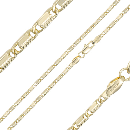 Solid Snail link half hammered 14K Gold Rose Gold chains