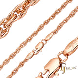 Cadenas martilladas con eslabones de cuerda chapadas en Oro 14K, oro rosa