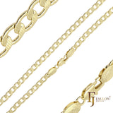 Curb hammered chains plated in 14K Gold