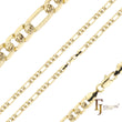 Figaro link ripple hammered chains plated in 14K Gold