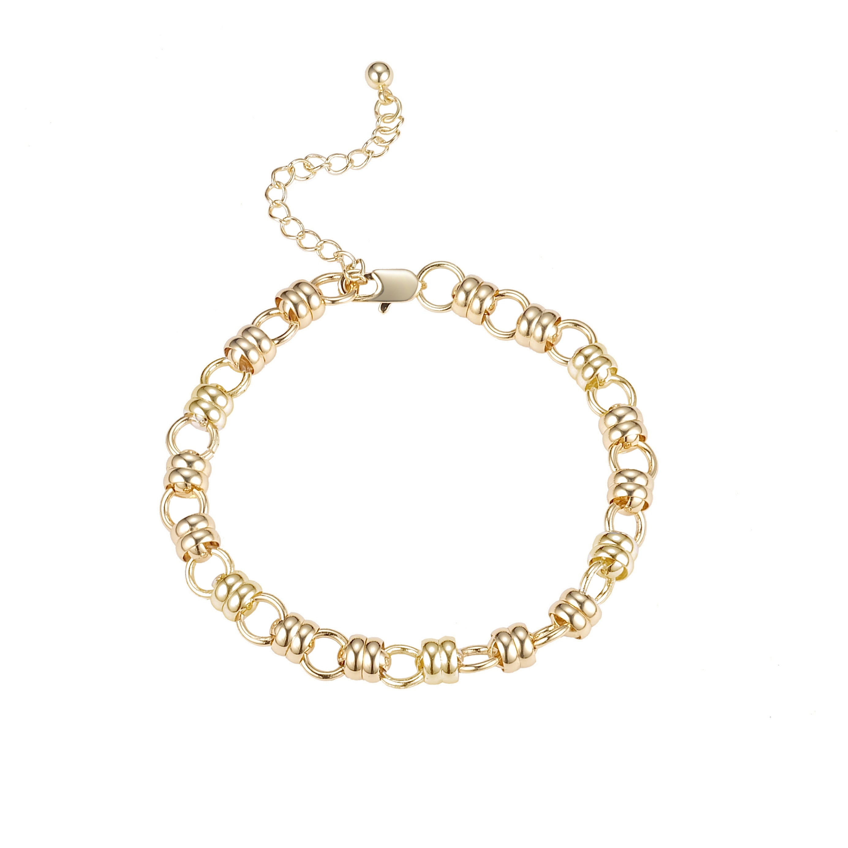 Double rolo link 14K Gold, two tone bracelets