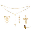 Italian Virgin of Guadalupe Catholic Rosary Necklace plated in 14K Gold, 14K Gold two tone