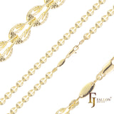 {Customize} Phoenix Tail fancy link Chains plated in 14K Gold, Rose Gold