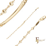 Fancy heart link Men's ID bracelets plated in 14K Gold colors