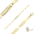 Figaro link Men's ID bracelets plated in 14K Gold colors