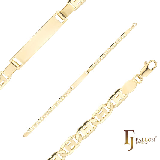 Pulseras identificativas Mariner H link para hombre chapadas en Oro 14K