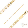 Pulseiras ID masculinas Figaro link banhadas em ouro 14K