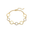 Paved white CZ 14K Gold circle fancy link bracelets