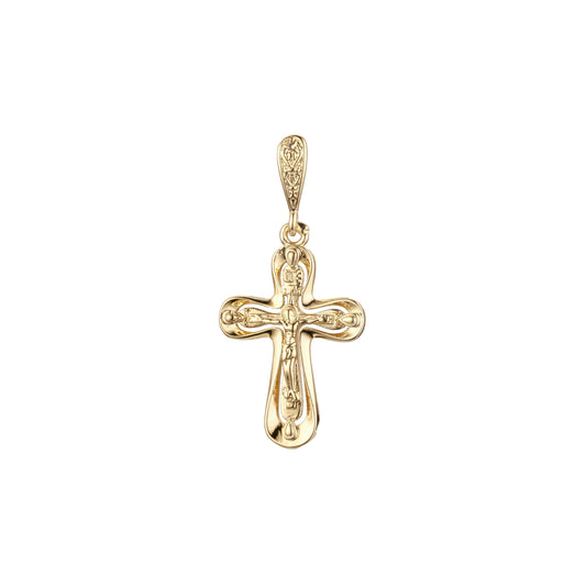 Catholic cross pendant in Rose Gold, 14K Gold plating colors