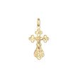 Catholic cross budded pendant in 14K Gold, Rose Gold & White Gold plating colors