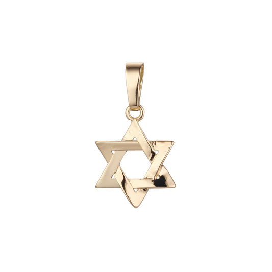 Star of David hexagram pendant in Rose Gold, 14K Gold plating colors