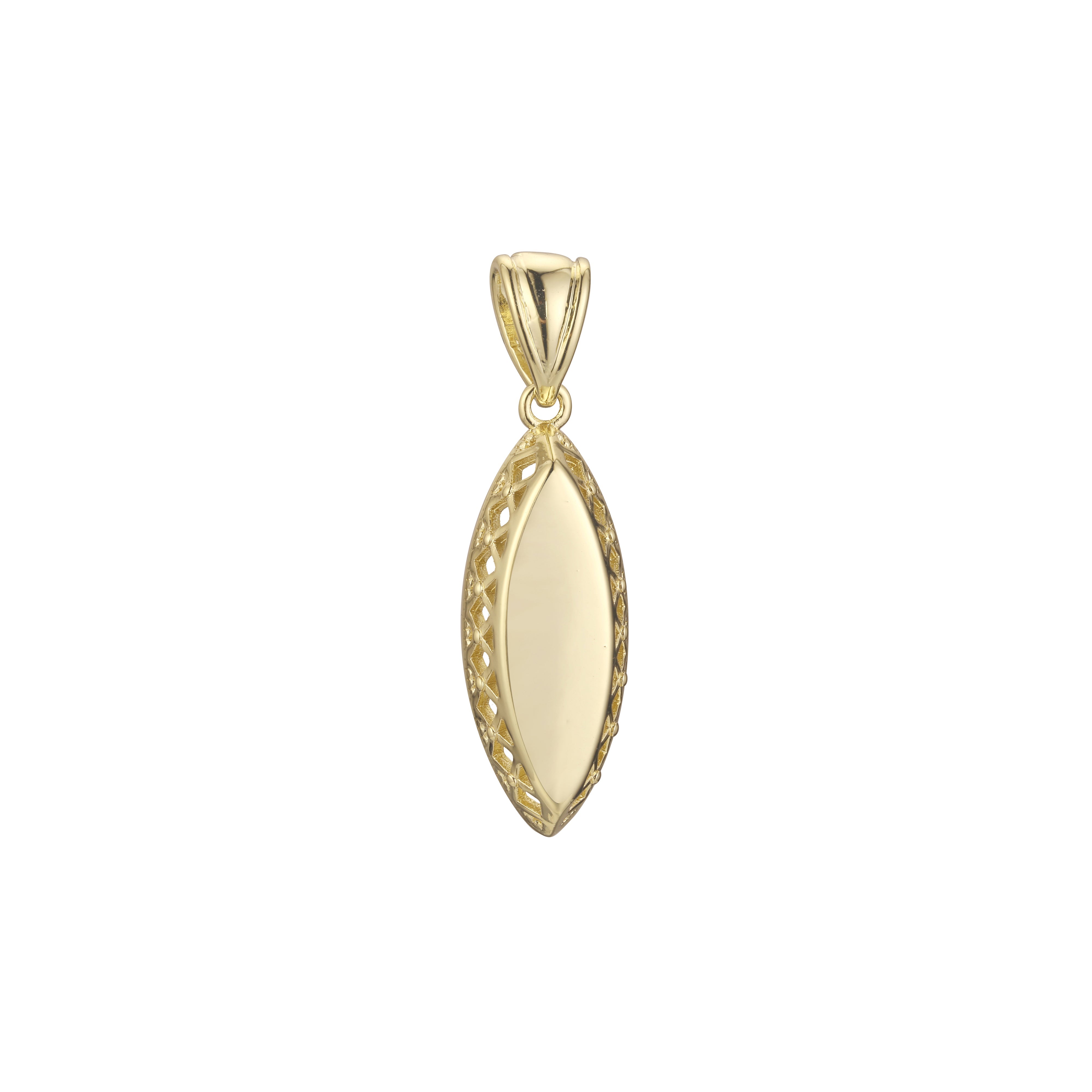 Colgante Marquise Teardrop en oro rosa, colores de baño de oro de 14K