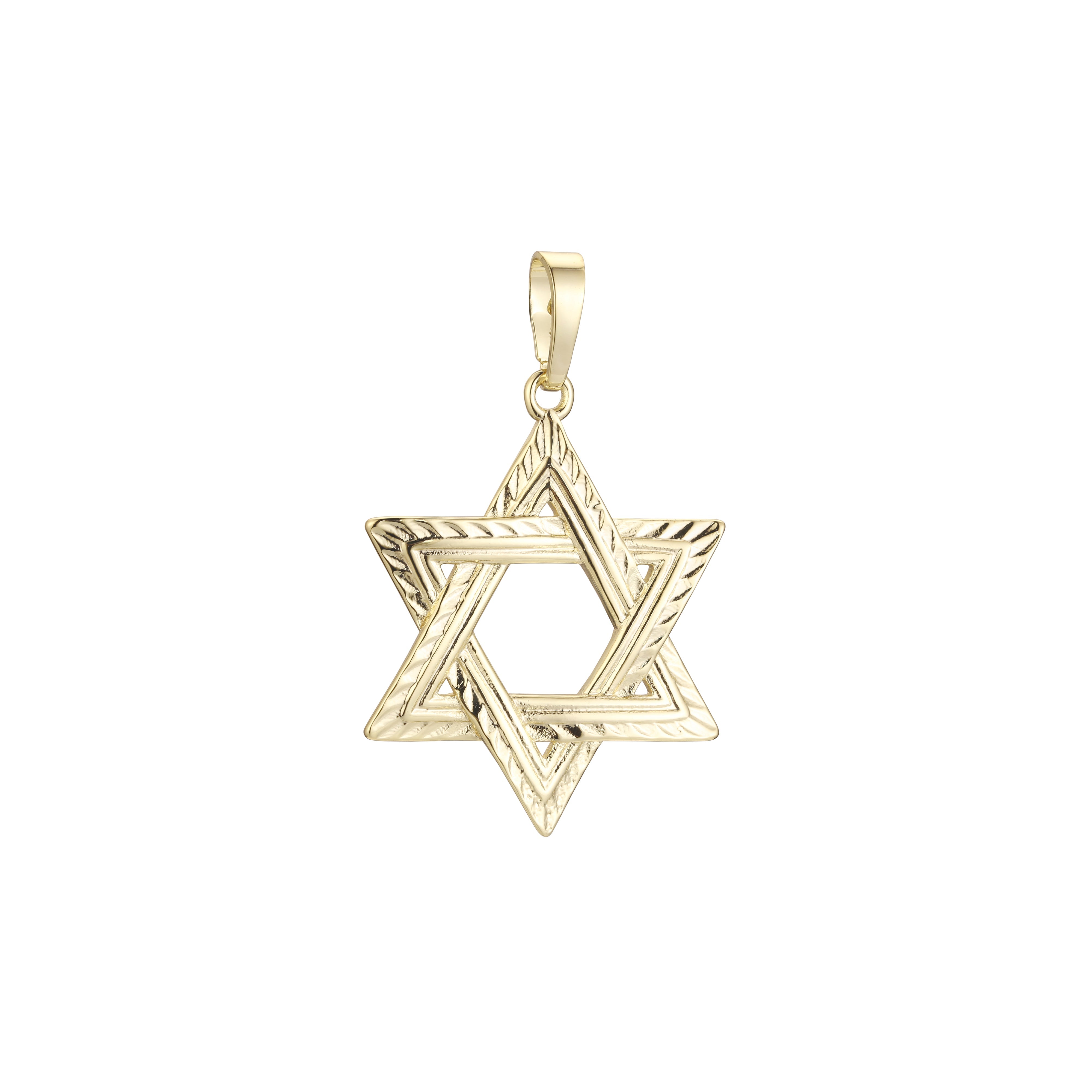 Hexagram Star of David 14K Gold pendant