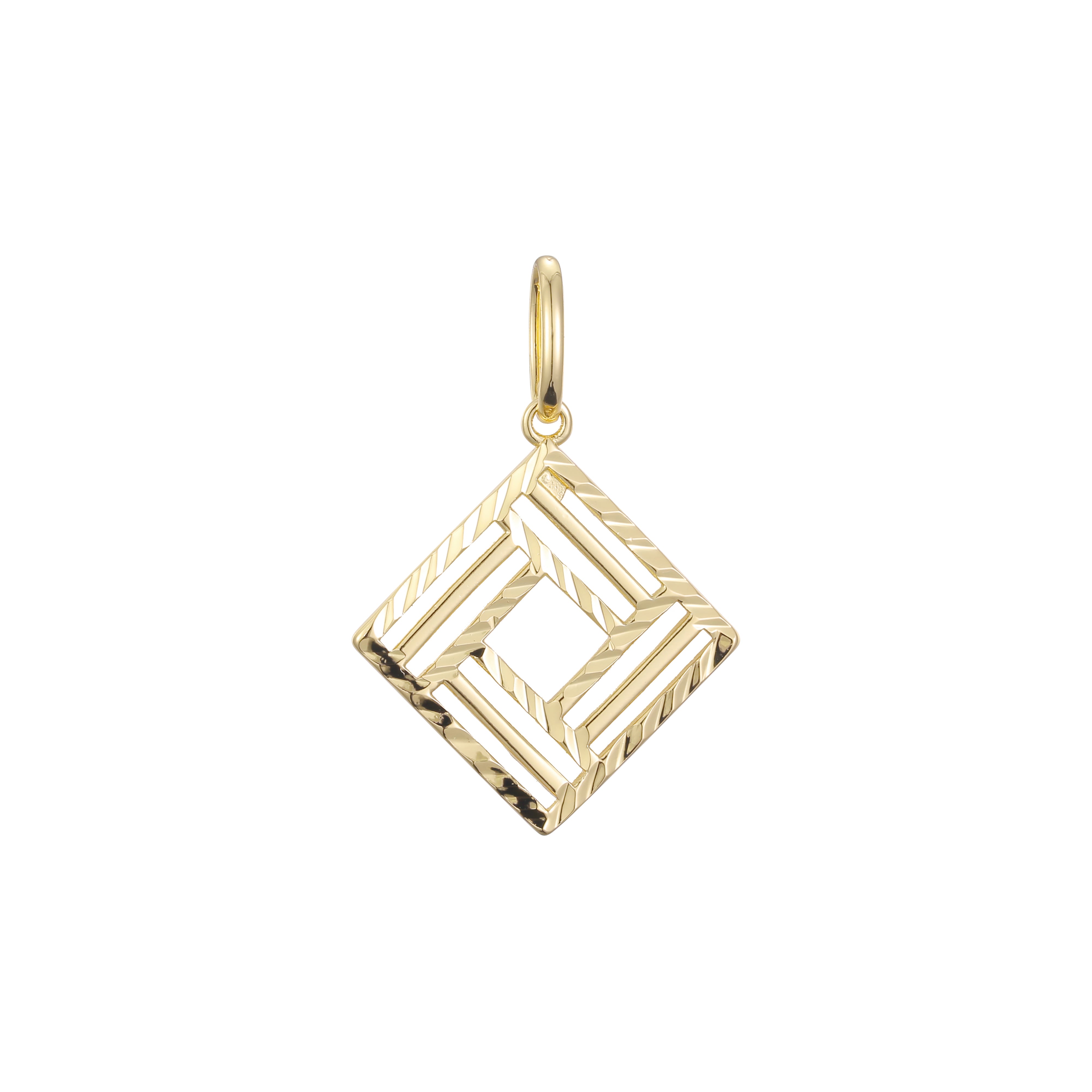 Rhombus pendant in Rose Gold two tone, 14K Gold plating colors