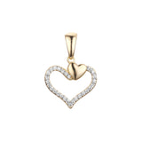 Colgante de corazón en racimo de corazón con circonita cúbica en oro rosa, Oro 14K, baño de oro de 18 quilates en dos colores