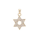 14K Gold star of David hexagram pendant