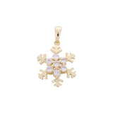 Pingente de floco de neve em ouro 14K