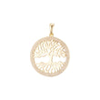 Halo elegante colgante de árbol de la vida y raíz Colores de baño de Oro 14K, oro rosa y oro blanco