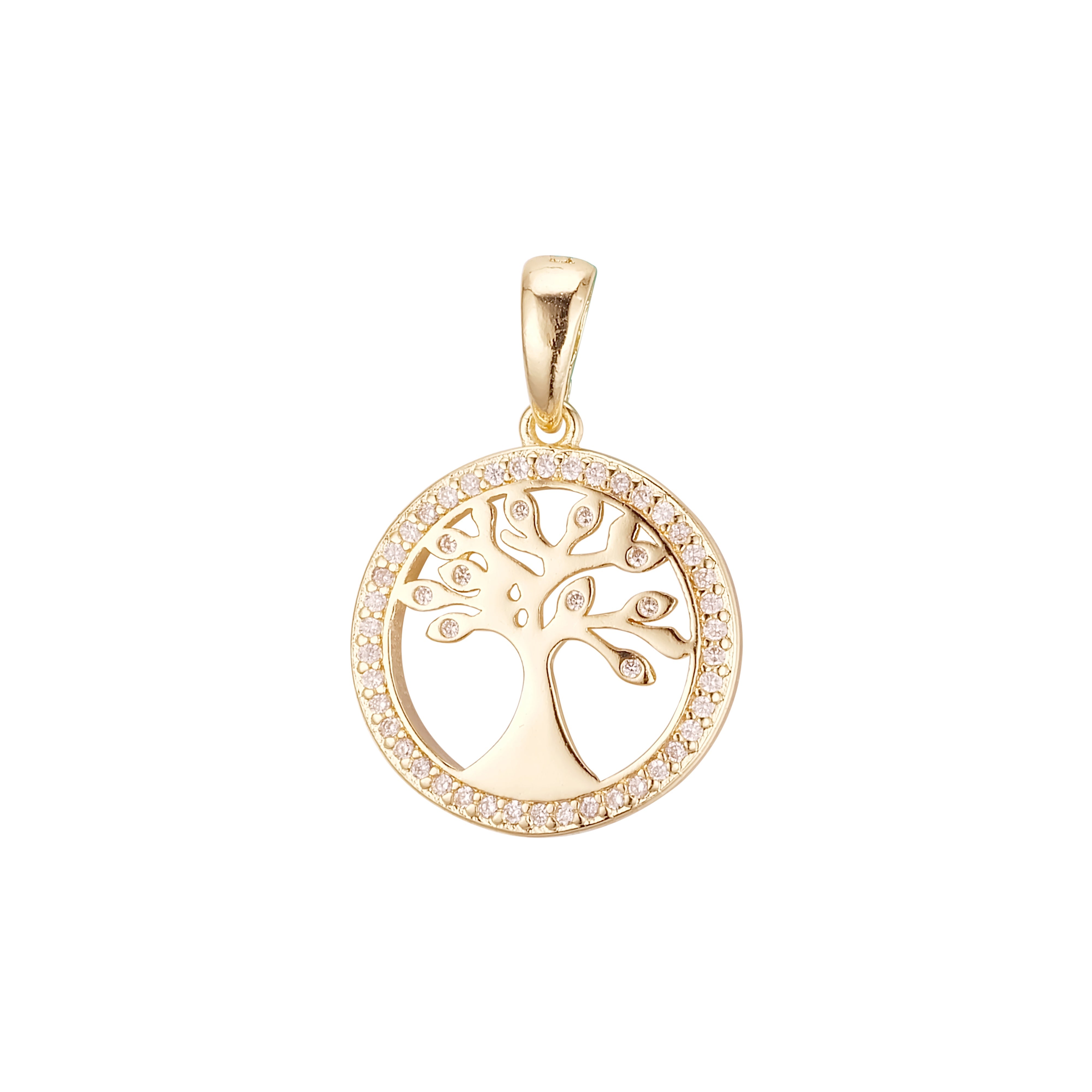 Halo tree pendant in Rose Gold two tone, 14K Gold plating colors
