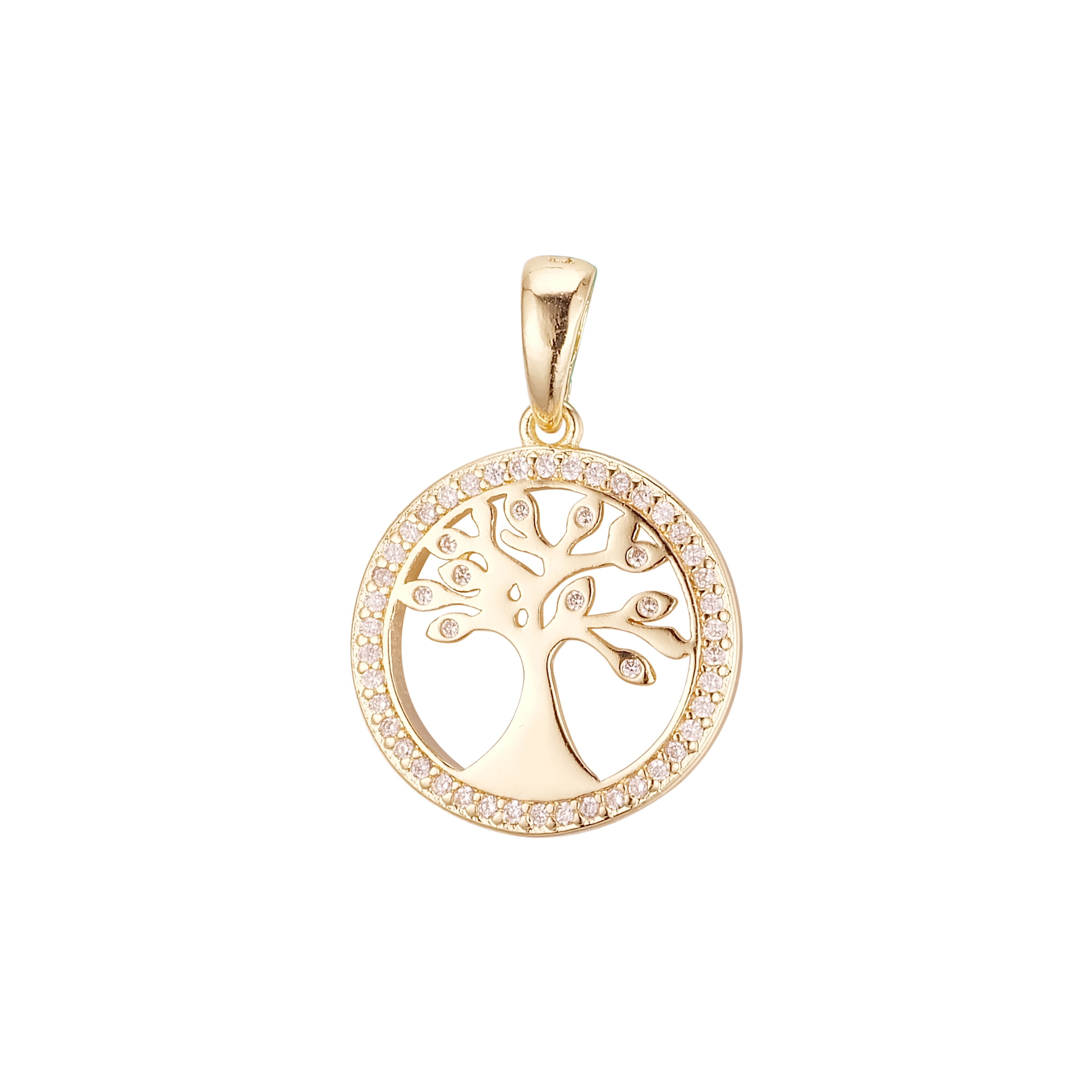 Colgante Halo Tree en Oro Rosa bicolor, baño de Oro 14K colores